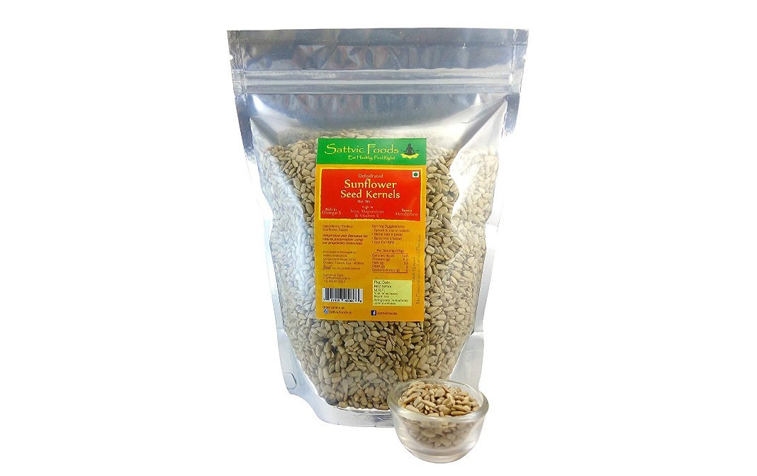 Sattvic foods Dehydrated Sunflower Seeds Kernels   Pack  750 grams